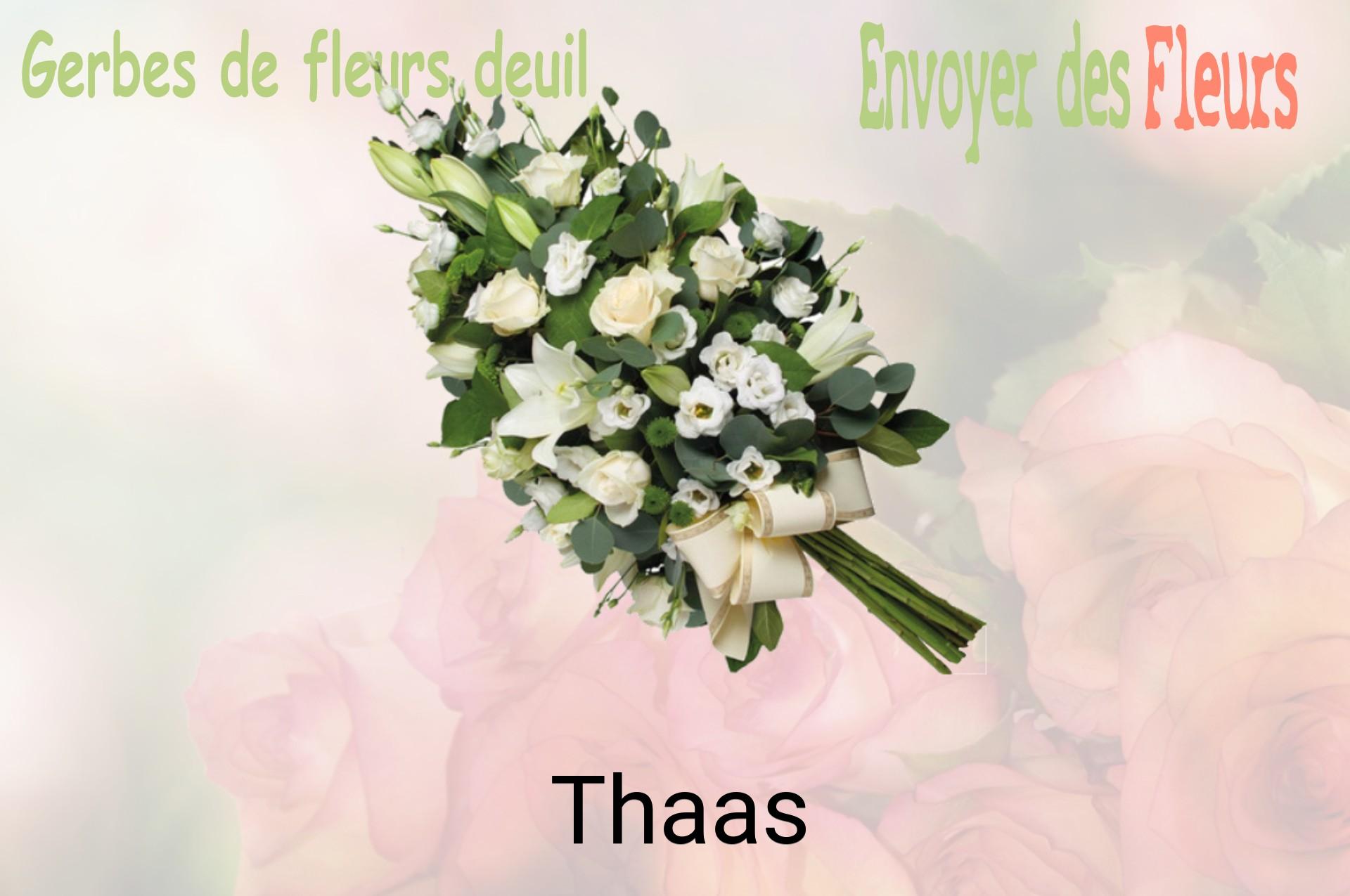Gerbe de fleurs de deuil livrée à Thaas